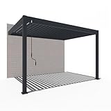 WEIDE® Deluxe Wall Pavillon mit Lamellendach I Rostfreie & Robuste...