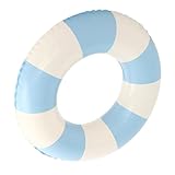 FIXOSHEE Schwimmring Aufblasbar Blau Kariert Sommer Schwimmreifen Badesitz...