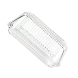 MUELODSIC Glas Butter Server Tray Transparent Dessert Display Platte...