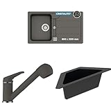 SCHOCK® Küchenspüle Formhaus D-100 Asphalt 86x50 cm - CRISTALITE® Grau...