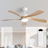 Sofucor Deckenventilator mit Beleuchtung und Fernbedienung, DC, 132 cm, 5...