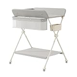 M-Castle Portable Folding Baby Changing Table with Wheels, Changing Table...