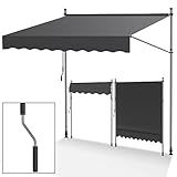 Tubiaz Klemmmarkise Balkon ohne Bohren, markise Balkon 300cm breit mit...