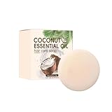 Festes Shampoo Bar mit Kokosöl, Naturseife für Normale bis Trockene Haare...