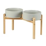 Havniva Keramik-Hochgestelltes Doppel-Schalen-Set mit Ständer, 21 cm,...