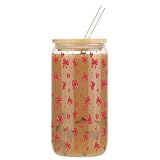Rote Schleife und Herzbecher, schöne rote Schleife und Herz-Druck,...