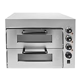 Elektrischer Pizzaofen, 2 Kammern Pizzabackofen Pizza Ofen, 3000W...