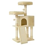 FEANDREA Kratzbaum klein, Katzenbaum mit Kratzbrett, Plattformen, für...