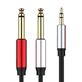 Duroecsain Kabel 3,5 mm, zwei 6,35 mm | Telefonanschluss Verstärker zwei...