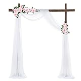 Querbehang Freihanddeko 75x800 cm Hochzeitsbogen Vorhang mit 22m Satinband...