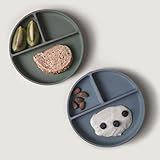 Moonkie 2pc Silikon Kinderteller, Baby Teller mit Saugnapf, BPA-freie...