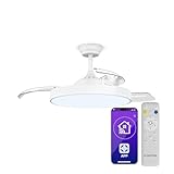 Klarstein AirFold Deckenventilator Mit Beleuchtung – Smart App Steuerung,...