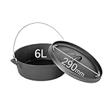 BIOL Dutch Oven 6 Liter aus Gusseisen – Eingebrannter Feuertopf mit...