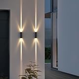 LED Außenlampe 2 Stück, IP65 Aussenlampe Wand Modern, Wandleuchte Aussen...