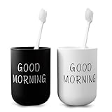 Zahnputzbecher 2 Stück, Zahnputzbecher Kunststoff, Zahnbürstenbecher Set,...