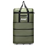 Asixxsix Faltbare Reisetasche mit Rollen, regendicht, erweiterbar, mit...