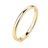 Zakk Ring Damen Herren 2mm 4mm 6mm 8mm Gelbgold Wolfram Poliert Schmal...