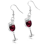 ZKGYUS 1 Paar Weinglas Rotwein Glas Ohrringe - Handmade Modeschmuck I Wein...