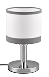 Reality Leuchten Tischleuchte Davos R59551006, Metall Chrom, Schirm Stoff...
