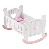 ROBUD Baby-Puppenbett aus Holz, Baby-Puppen-Bett-Spielzeug, passend für...