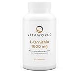 vitaworld L-Ornithin 1000 mg, Hochdosiert mit 1000 mg pro Tablette, Vegan,...