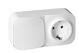 Miratic Lichtschalter Mit Steckdose - Schuko Einsteckdose Aufputzschalter...
