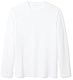 Amazon Essentials Herren Langärmeliges T-Shirt, Schmale Passform, Weiß, L