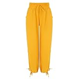 Cargohose für Damen, weite Beine, lockere Passform, einfarbig, hohe...