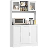 HOMCOM Küchenschrank Hochschrank mit Arbeitsplatte Buffetschrank mit...
