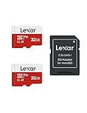 Lexar Micro SD Karte 32GB 2er Pack, Speicherkarte Micro SD mit SD Adapter,...