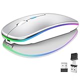 Kabellose Bluetooth-Maus für Laptop, wiederaufladbare Computer-Maus 2.4GHz...