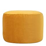 Icon Milano Hocker, Gelb, Flauschiger Samt Stoff, Samt Sitzsack, Sitzpuff...