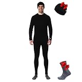Merino.tech 100% Merino Unterwäsche Herren Set, Skiunterwäsche Merino...