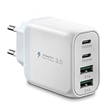 40W USB C Ladegerät, Gcstnn Schnellladegerät 4 Port PD3.0 QC3.0 USB C...