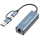 USB C auf Ethernet Adapter mit USB 3.0 auf RJ45 1000 Mbps Verkabeltes...