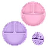 Vicloon Baby Teller, 2Pcs Silikon Rutschfester Baby Tischset Saugnapfschale...