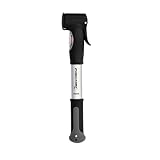 FISCHER Mini-Luftpumpe mit Manometer, Doppelhub-Technik, für alle Ventile...