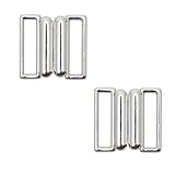 Bikini verschluss metall bikiniverschluss silbrig 2 Paar schnallen und...
