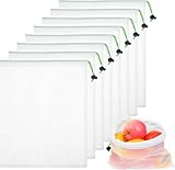 12 Stück Obst Gemüse Groß Netztasche Transparente Netzbeutel...