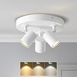 ANWIO GU10 Deckenlampe Dimmbar, Deckenstrahler 3 Flammig Rund, Weiß...