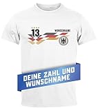 MoonWorks® Herren T-Shirt Deutschland Trikot personalisiert Fußball...