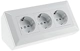 ChiliTec Steckdosenblock Ecksteckdose 3-Fach Schutzkontaktsteckdose Aufbau...