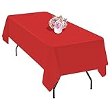 1 Packung rote Polyester-Tischdecke für 1,8 m große rechteckige Tische,...