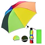 DealKits Kinder Regenschirm mit Reflexstreifen, Regenbogen Kinderschirm...