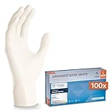 ARNOMED Nitril Einmalhandschuhe 100 Stück/Box, L, weiß, latexfreie...