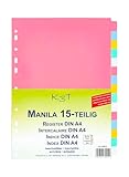 K3T Register 15tlg. aus stabilem Manila Karton mit bunten Taben, Art.Nr....