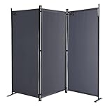 QUICK STAR Paravent 3 Teilig 170 x 165 cm Grau - Garten & Balkon...