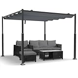 VOUNOT® Pergola Gartenpavillon 3x3m Wasserdicht Stabil Winterfest, Metall...