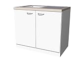 Flex-Well Smart Möbel 100 cm Spülenunterschrank mit Arbeitsplatte &...