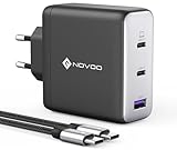 NOVOO 120W USB C Ladegerät GaN Ⅲ 3-Port USB C Netzteil Schnellladegerät...